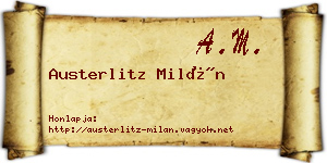 Austerlitz Milán névjegykártya